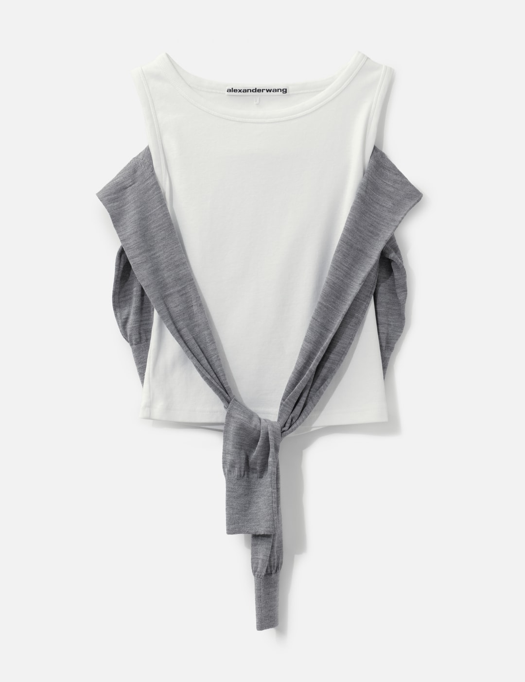 Layered Tank With Tie-Front Sweater Detail view 7