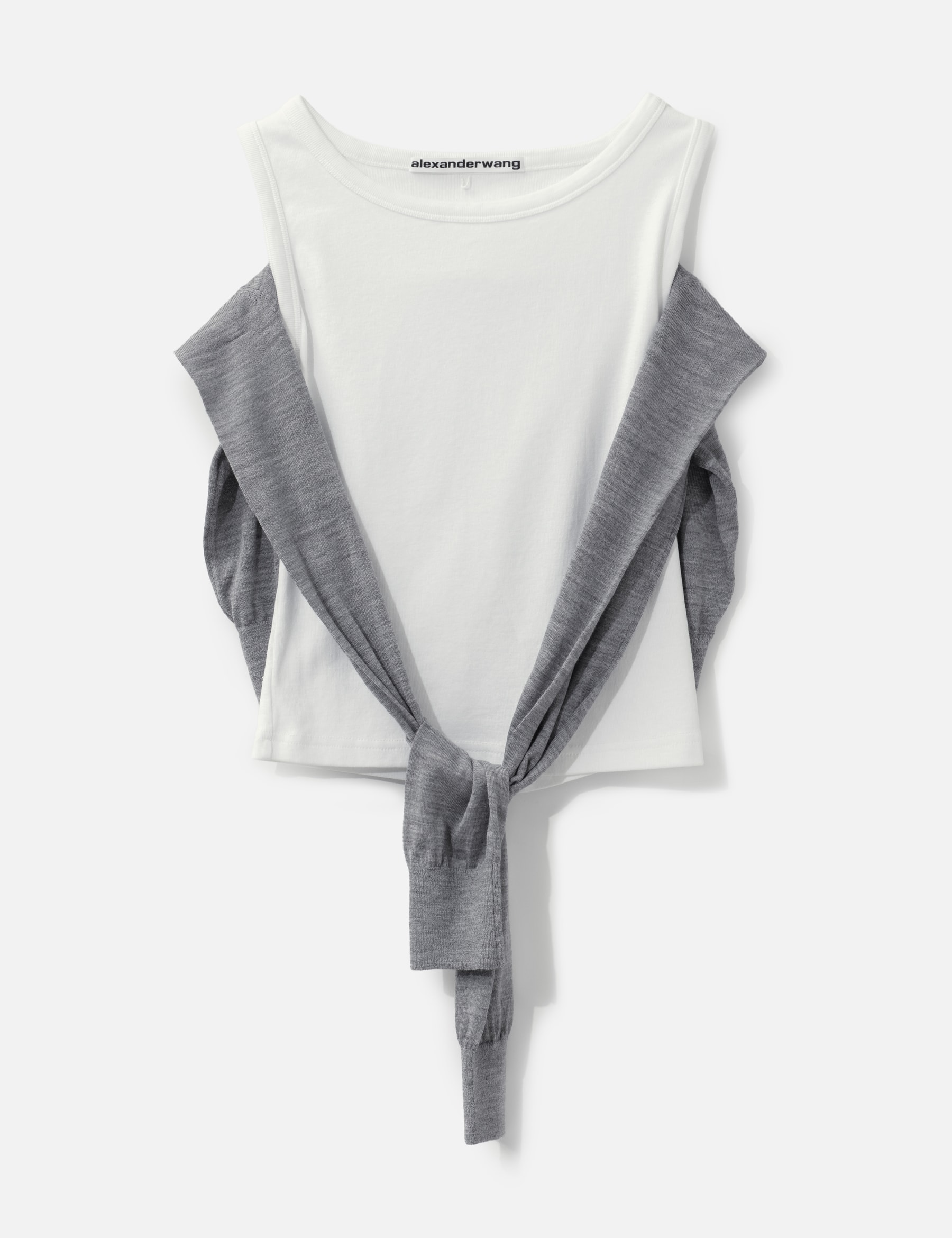 Layered Tank With Tie-Front Sweater Detail view 16