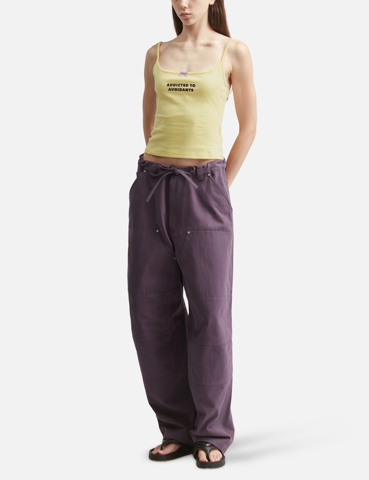 Yellow Print Strap Tank Top view 5