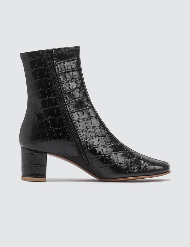 Sofia Croco Embossed Leather Black Boots Placeholder Image