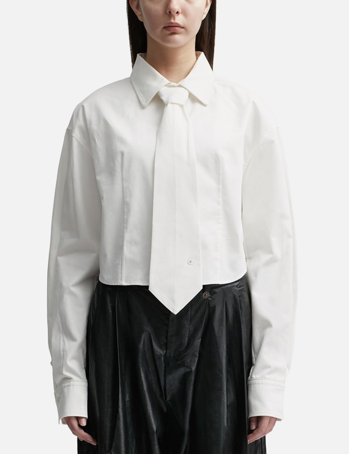 Lesugiatelier Cropped Shirt And Tie In White