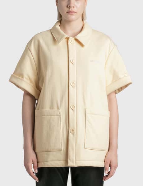 We11done Ivory Padded Short Sleeve Shirt
