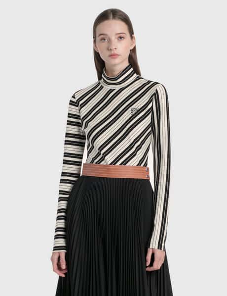 Loewe - Bias Striped Cotton High Neck Top | HBX - Globally Curated 