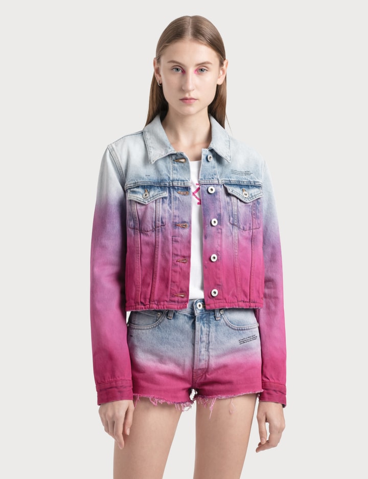 Degrade Cropped Denim Jacket Placeholder Image