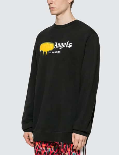 Palm Angels Los Angeles Logo Sprayed Sweatshirt Black Men's - SS21 - US