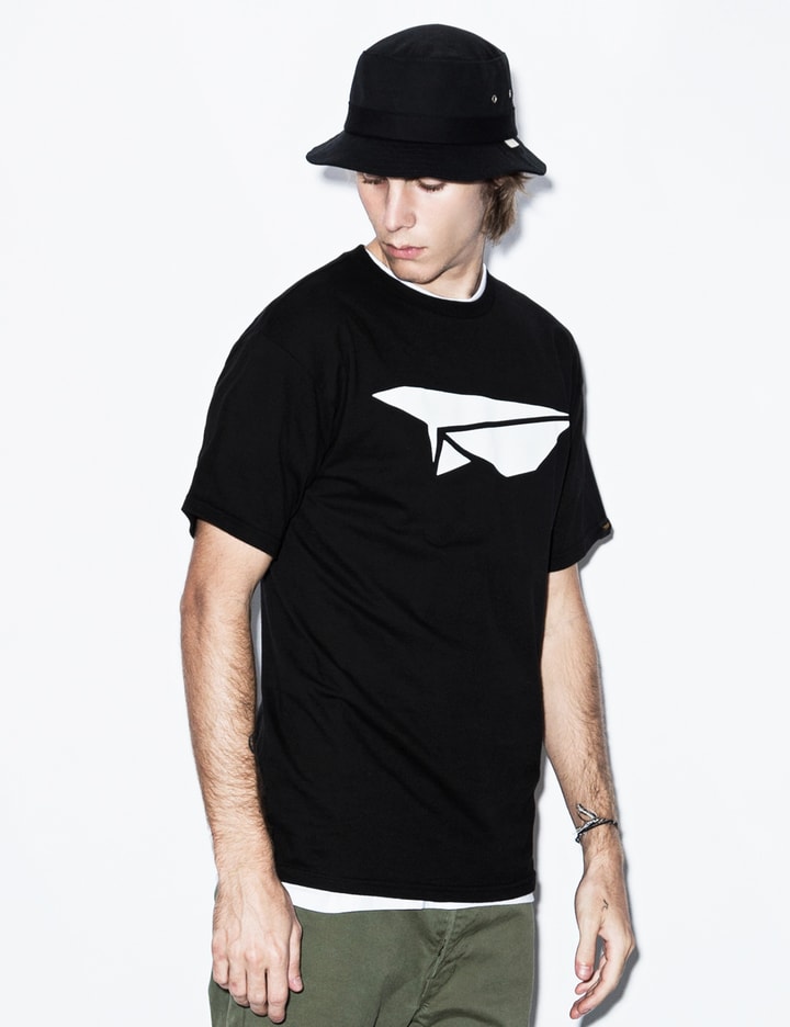 Black Classic Paper Plane T-Shirt Placeholder Image