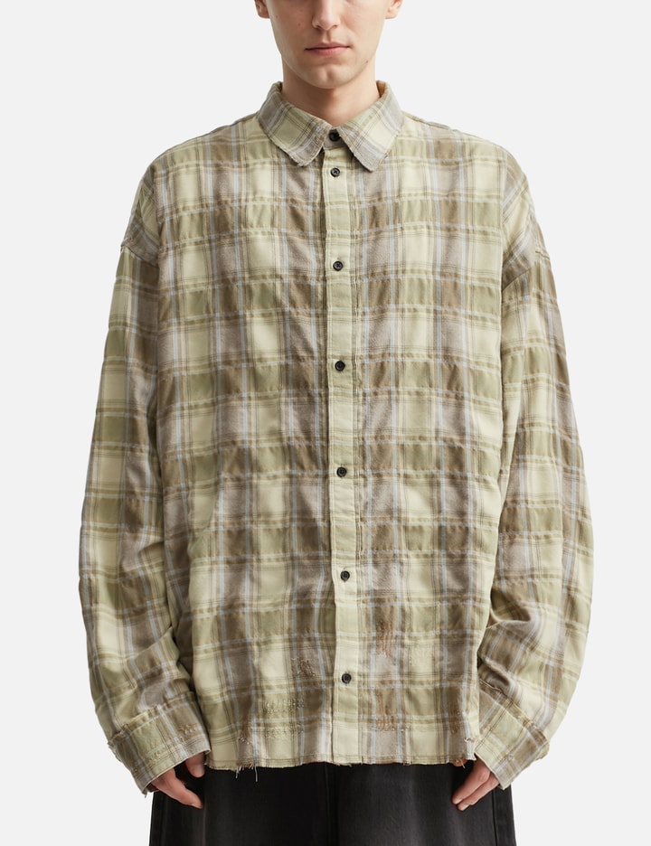 Checked Washed Thrashed Structured Shirt Placeholder Image