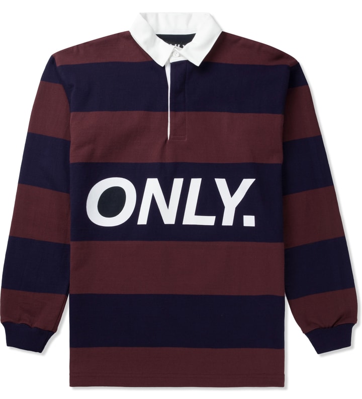 Burgundy/Navy Logo Rugby Shirt Placeholder Image