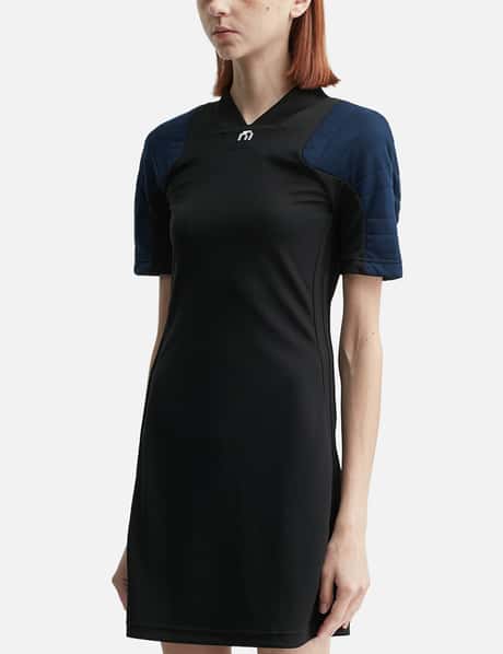 adidas Originals adidas Originals x Miaou Dress - Recycled V-neck dress  with padded shoulders | HBX
