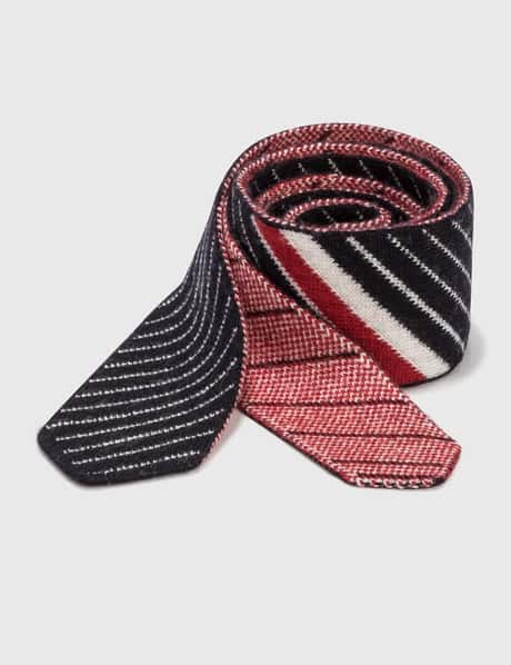 Thom Browne Chalk Stripe Jacquard Knit Tie