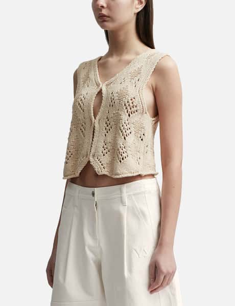 ARGYLE POINTELLE KNIT VEST view 7