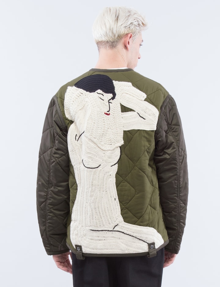 Crochet Back Quilted Military Jacket Placeholder Image