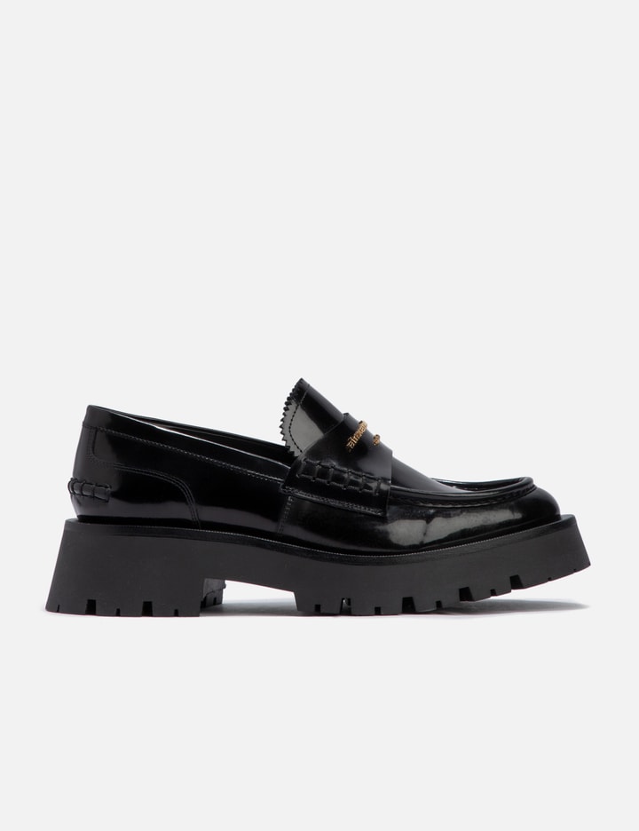 Shop Alexander Wang Carter Logo Leather Loafer In Black