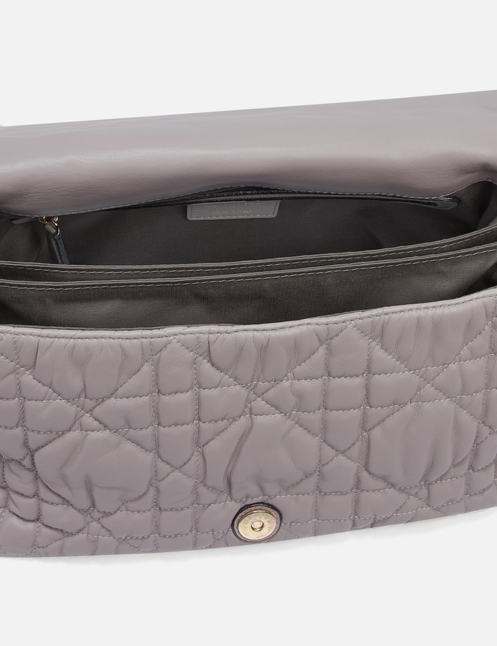 Shop Dior Cannage Flap Shoudler Bag In Grey