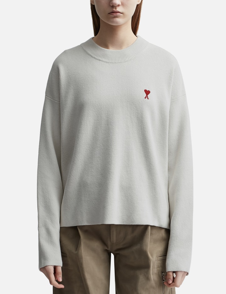 Shop Ami Alexandre Mattiussi Red Adc Crewneck Sweater In White