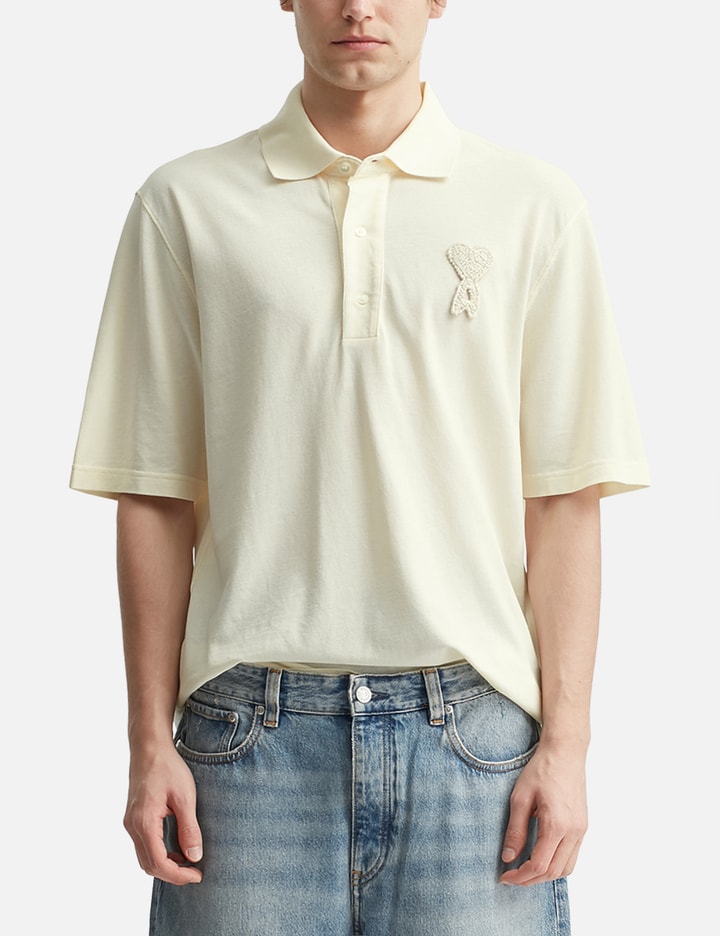 アミ パリス Ami De Coeur Super Lightweight Cotton Piqué Polo Shirt