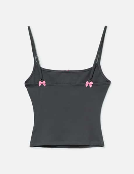 Dark Grey Print Strap Tank Top view 8