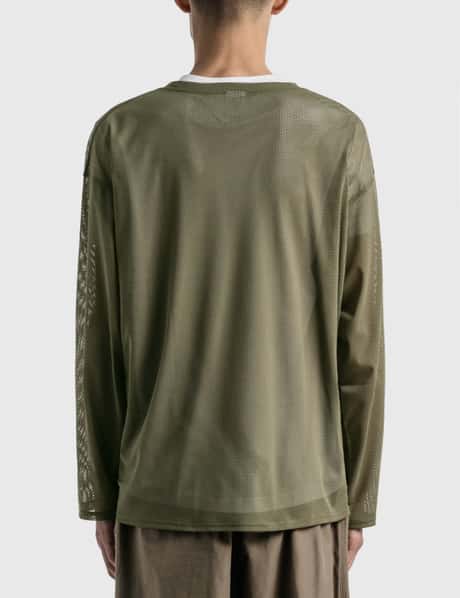 South2 West8 - Knit Mesh Side Slit Crew Neck Shirt | HBX 
