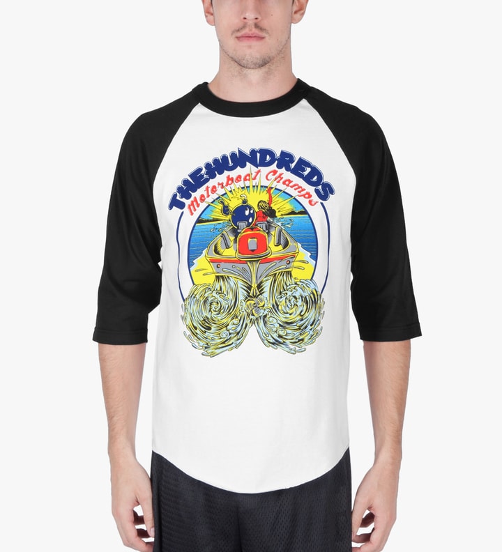 Black/White Motorboat Baseball ¾ Sleeve T-Shirt Placeholder Image