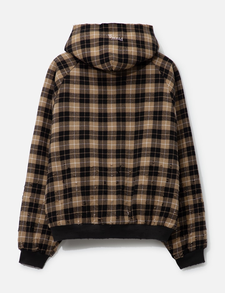Praying Plaid Shearling Hoodie