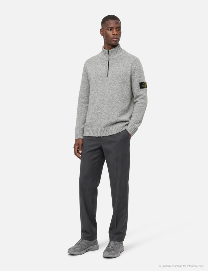 Stone Island Speckled Wool Nylon Half-Zip Jumper