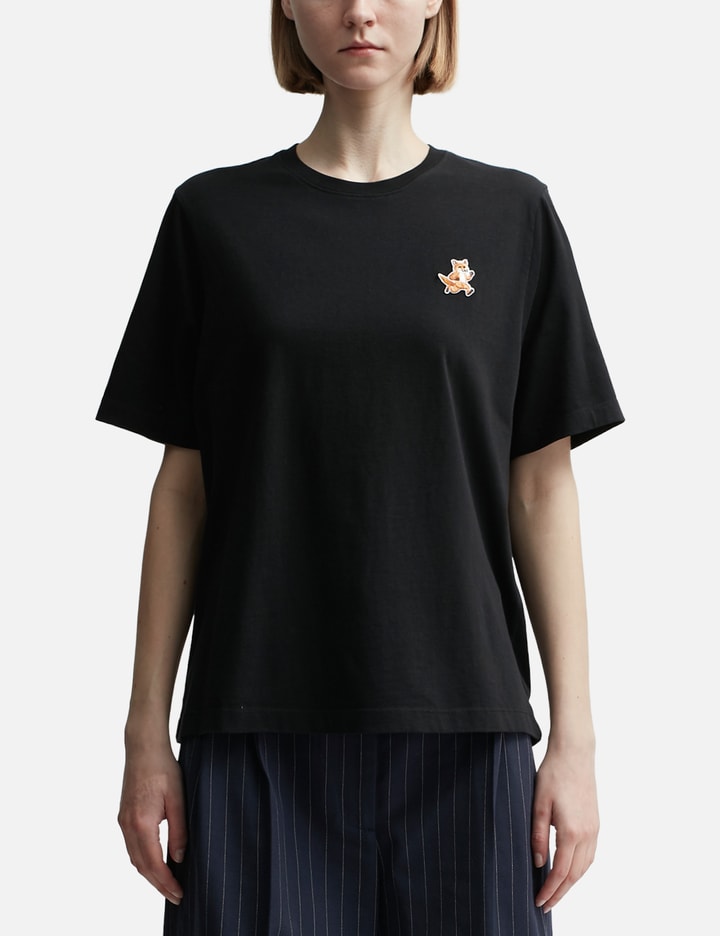 Maison Kitsuné Blue T-shirt With Fox Head Patch In Black