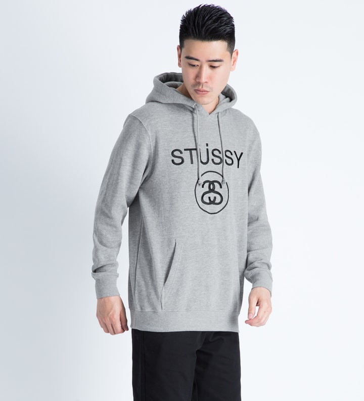 Heather Grey Stussy Link Embossed Hoodie Placeholder Image