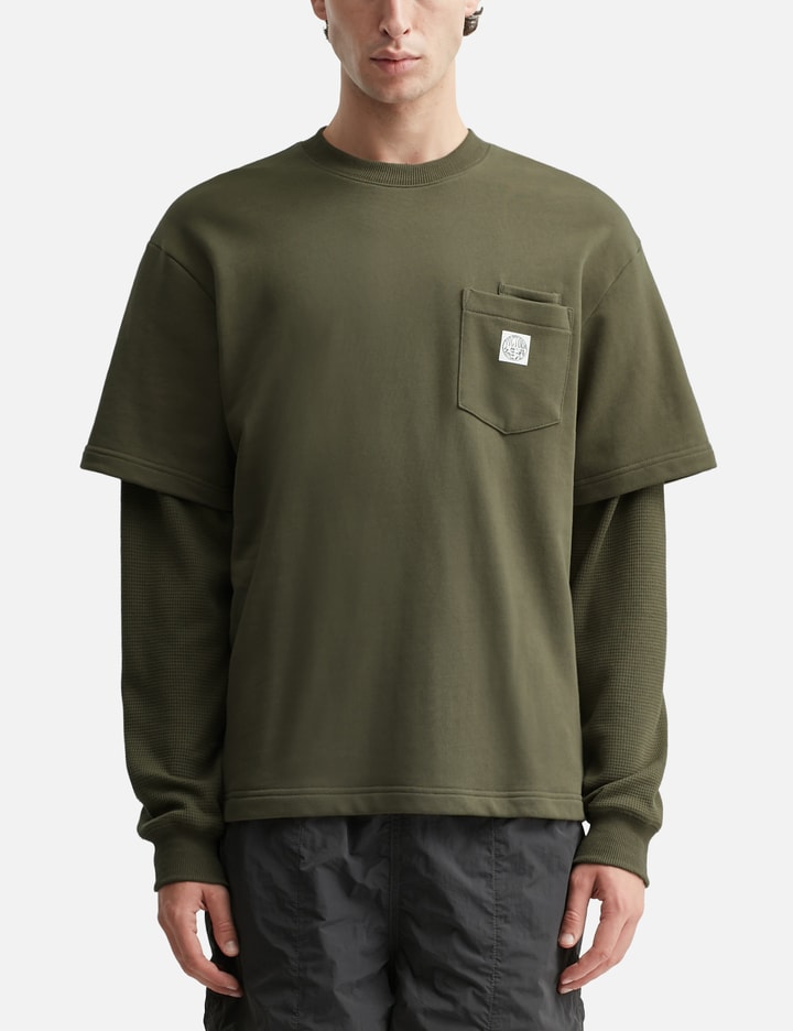 Waffle Sleeve Double Pocket T-shirt Placeholder Image