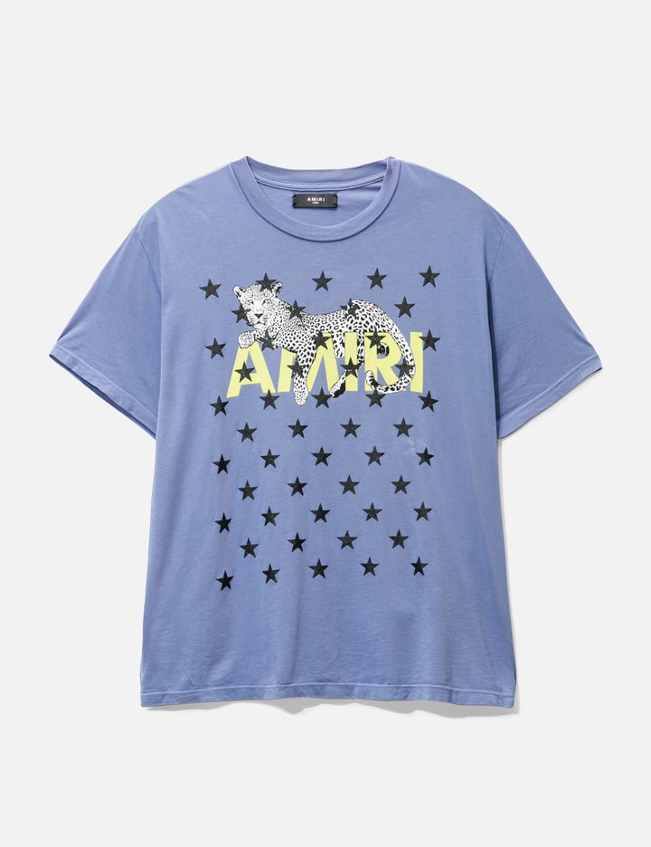 Amiri Leopard With Star Print T-shirt In Purple
