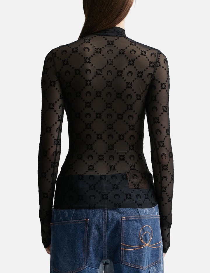 MOONOGRAM MESH FLOCK HIGH NECK TOP Placeholder Image