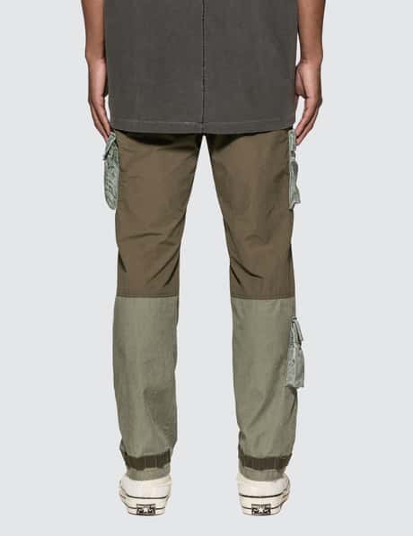 Belted Patchwork Pant / Olive - JOHN ELLIOTT