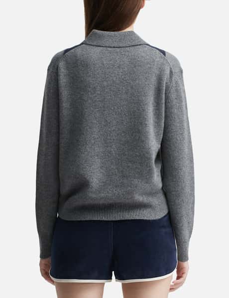 Serif Logo Argyle Cashmere Polo view 9