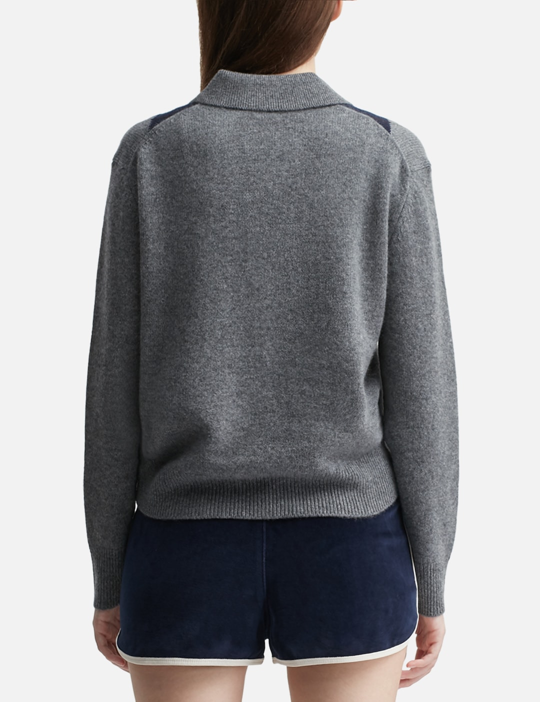 Serif Logo Argyle Cashmere Polo view 15
