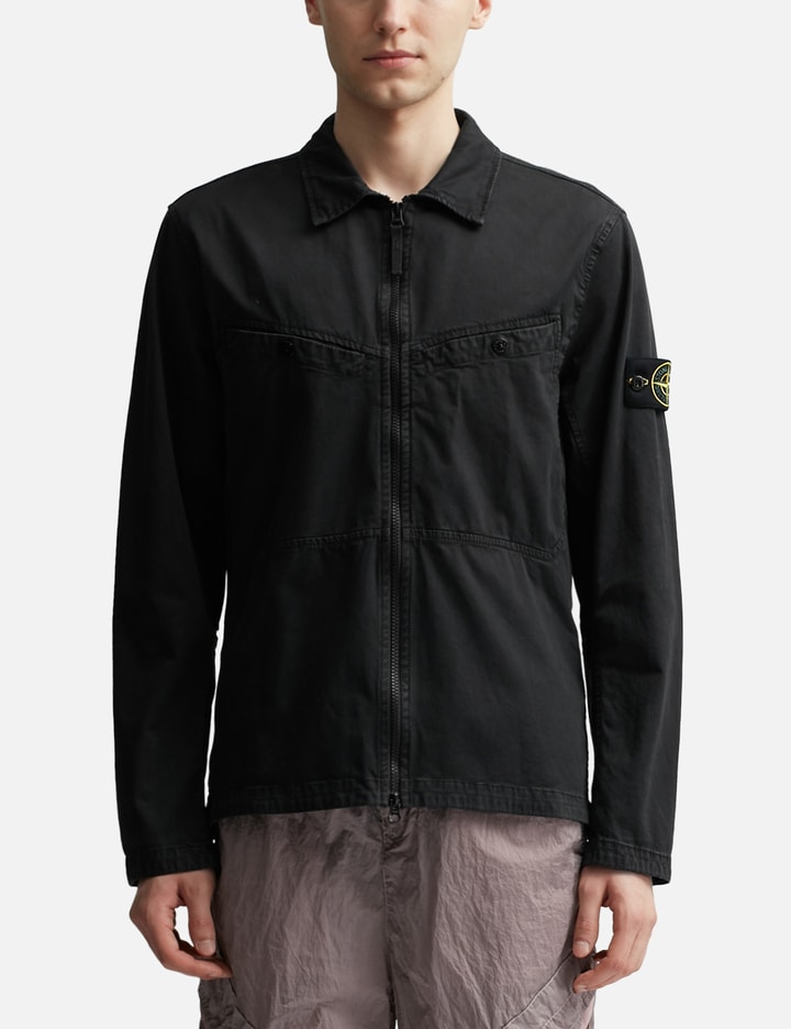 Shop Stone Island ‘old' Treatment Overshirt In Black