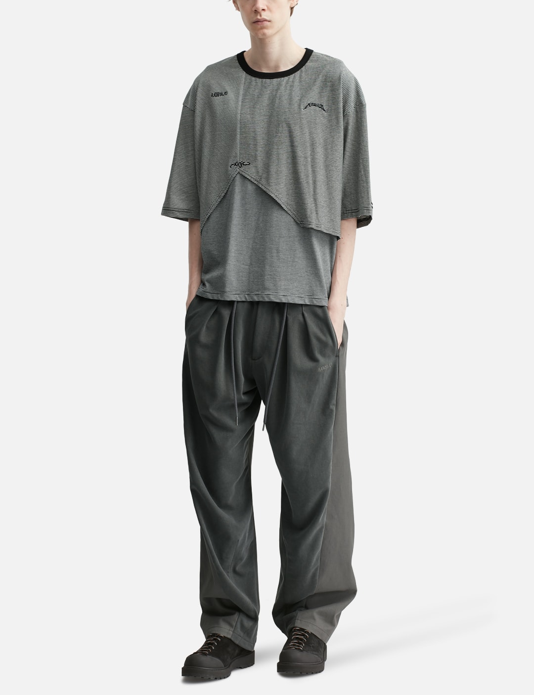 Paneled Stripe Cropped T-Shirt view 20