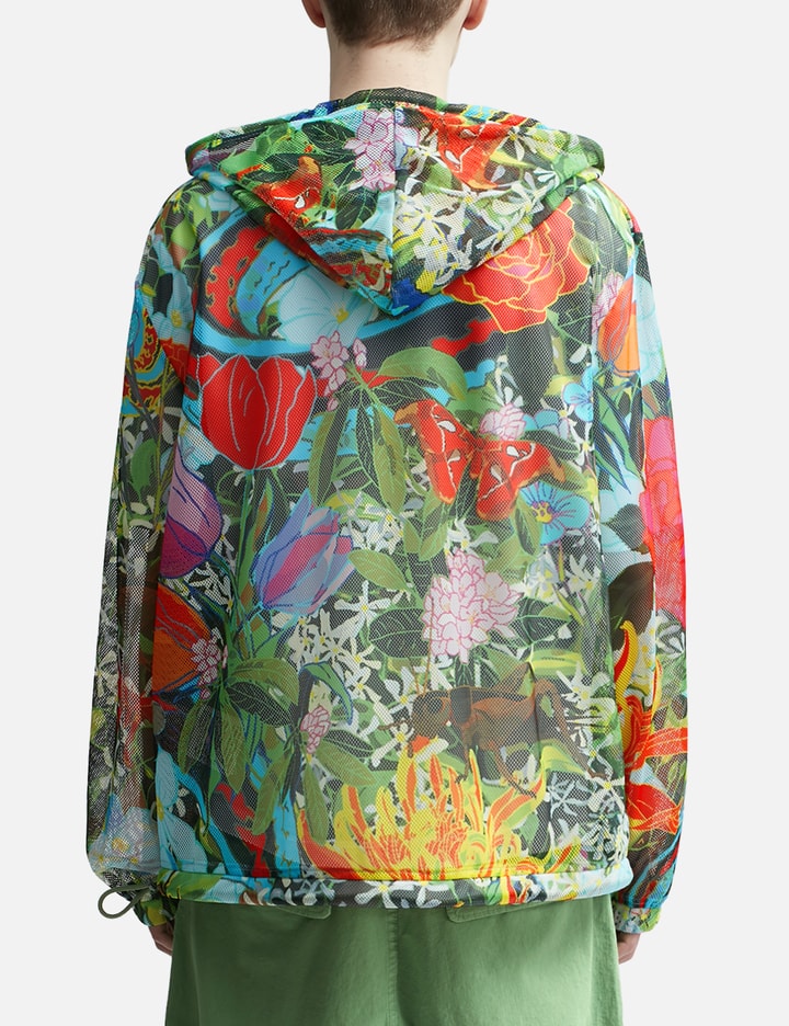 Sky High Farm Workwear Camo Print Mesh Pullover Hoodie In Green