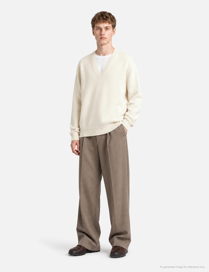 Moondal 24 Deep V-Neck Knit In Ivory