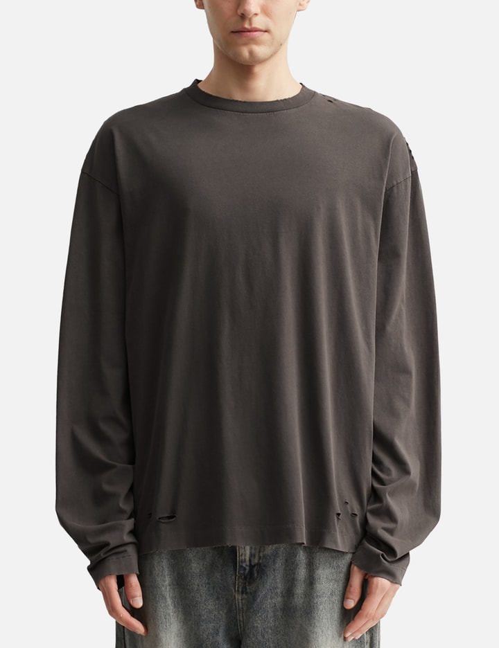 Faded Grey Aging Damaged Long Sleeve T-Shirt Placeholder Image