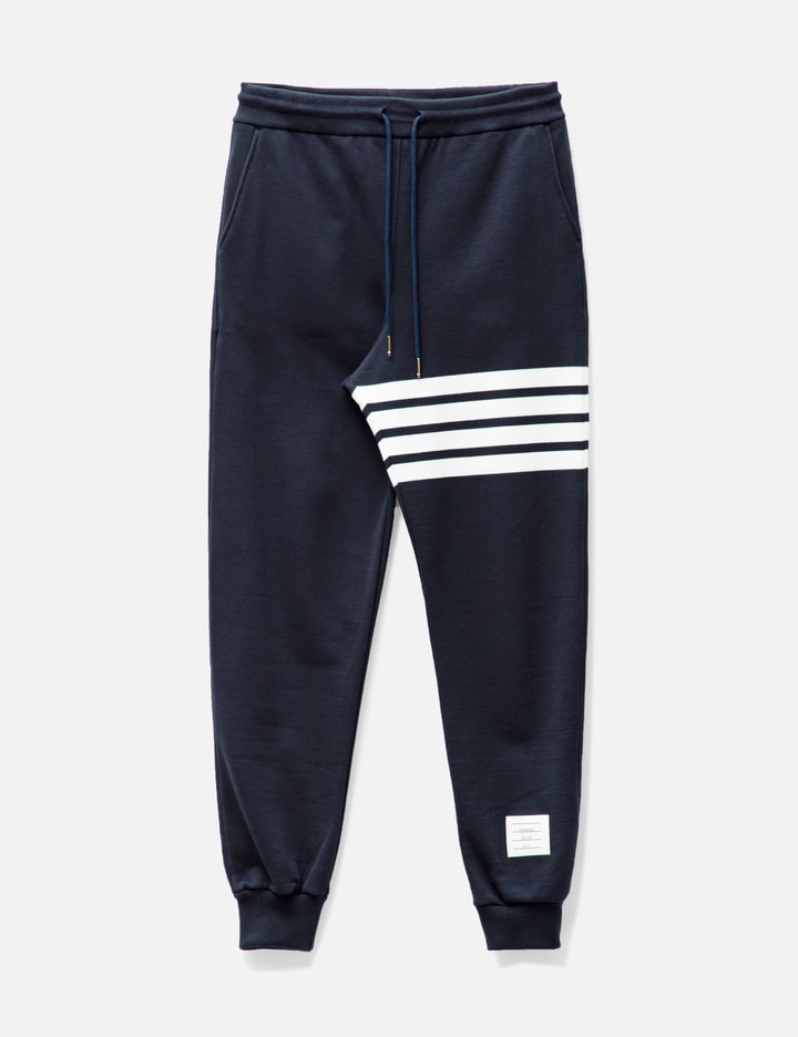 Thom Browne Four Bar Stripe Branded Patch Sweatpants In Blue