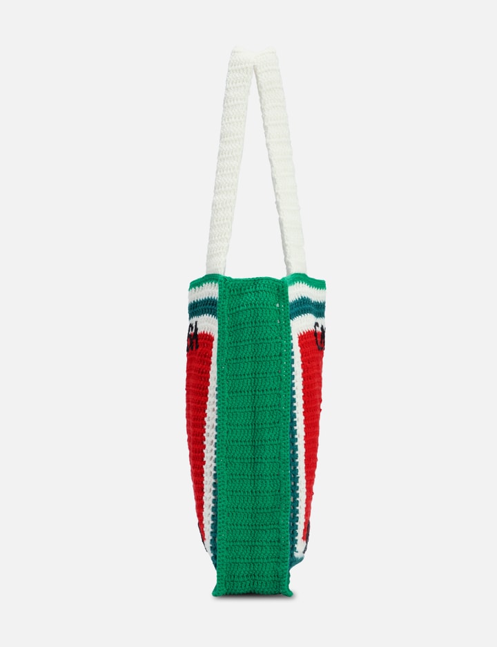 Shop Casablanca Cotton Crochet Bag In Green