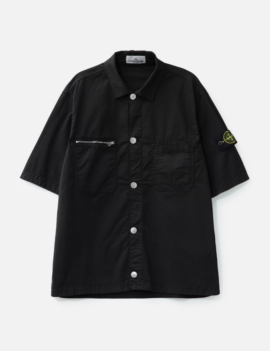 Supima® Cotton Twill Stretch-TC Short-Sleeve Overshirt view 7
