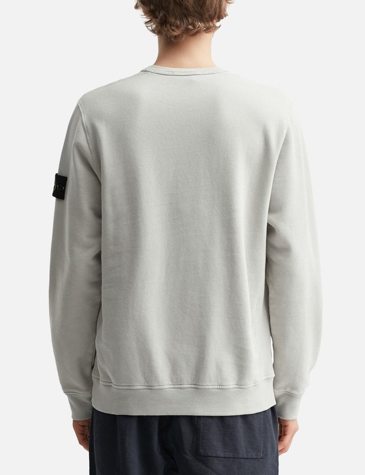 Stone Island Brushed Organic Cotton Fleece Sweatshirt With Ribbed Inserts In White