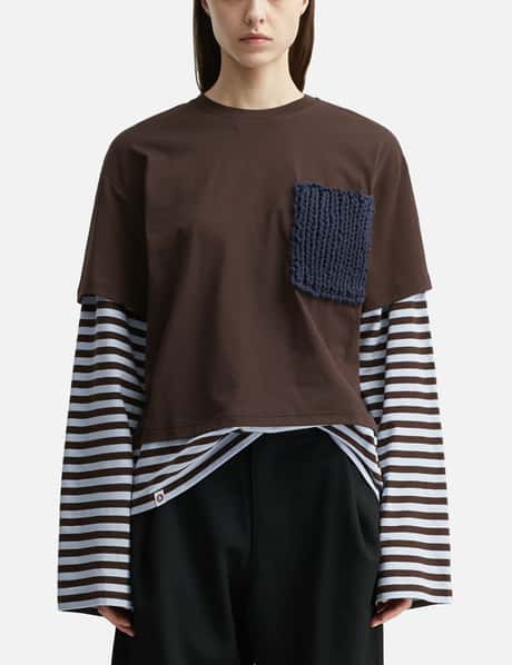 Long Sleeve 2-In-1 Tee With Knit Patch view 10