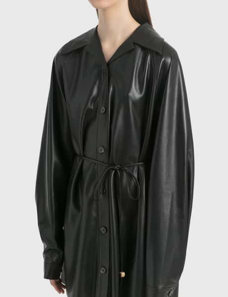 black leather flared dress Devan Strapless Faux Leather Flare Mini Dress main image 0