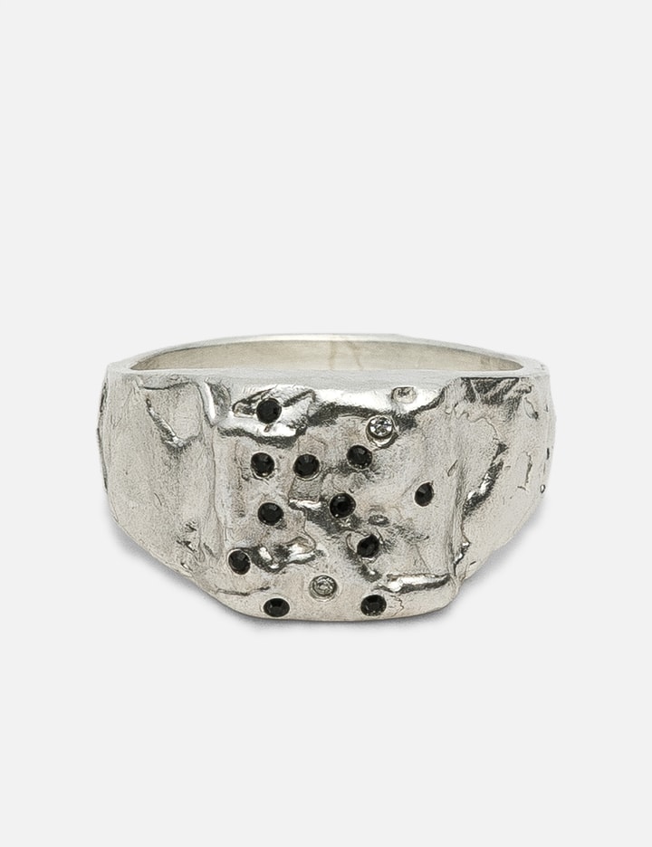 Matte Pinky Ring With Black Swarovski Placeholder Image