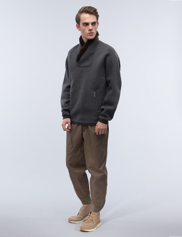 Faux Fur Shawl Collar Pullover Sweater Placeholder Image