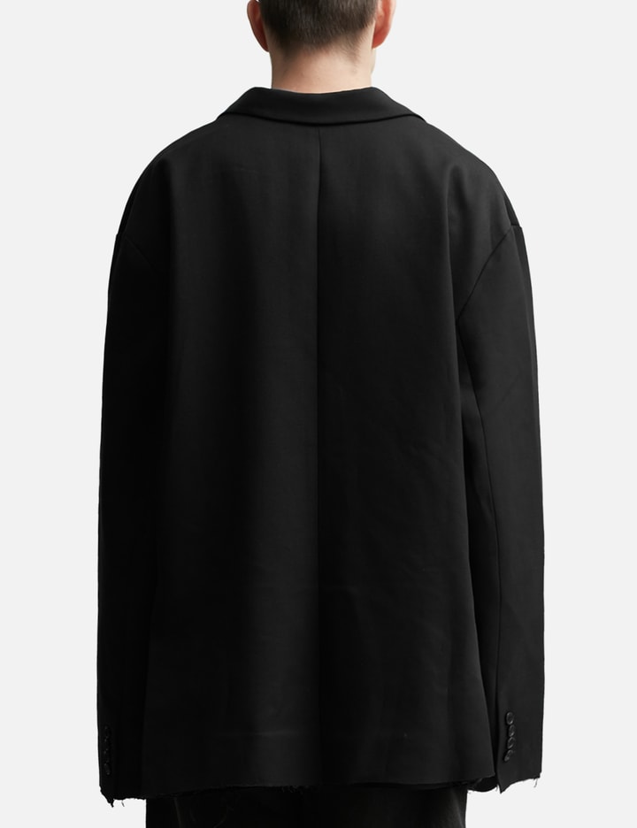 Black Wool Gabardine Oversized Demolished Blazer Placeholder Image