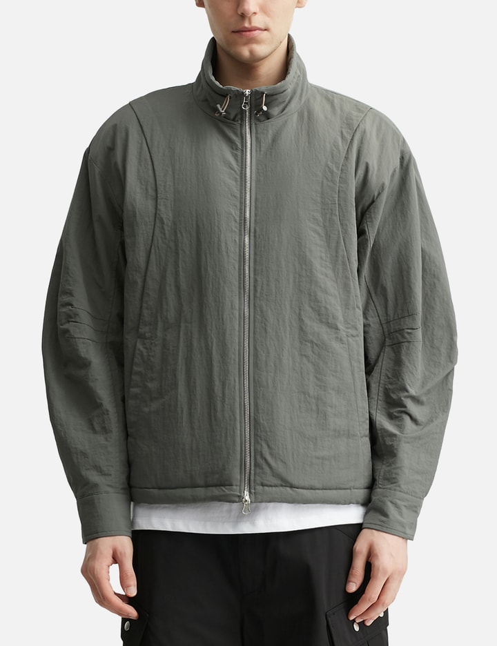 Deinet Check Contrast Bomber Jacket Charcoal In Gray