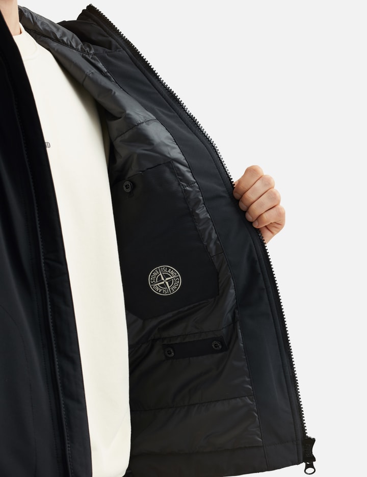 Stone Island Soft Shell-r Padded Jacket In Black