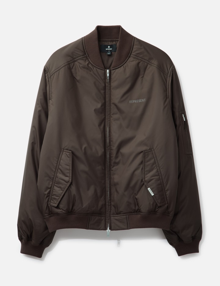 Represent Smart Quilted Shell Bomber Jacket In Brown